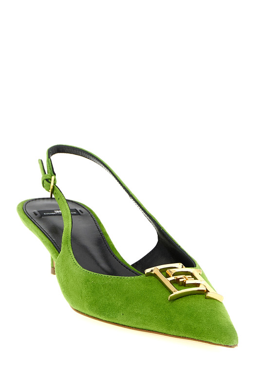 Suede slingbacks Green