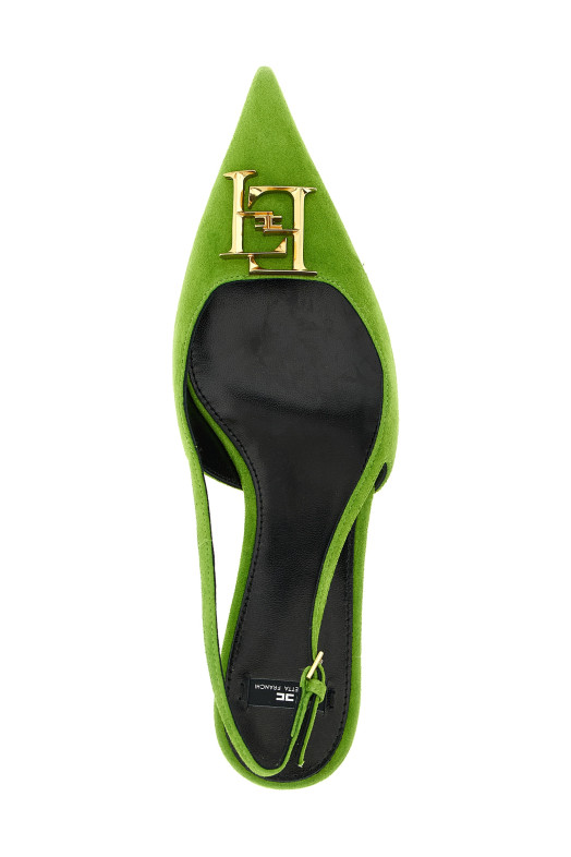 Suede slingbacks Green