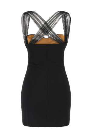 'Draped Padded Cup Mini' dress Black