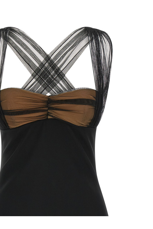 'Draped Padded Cup Mini' dress Black