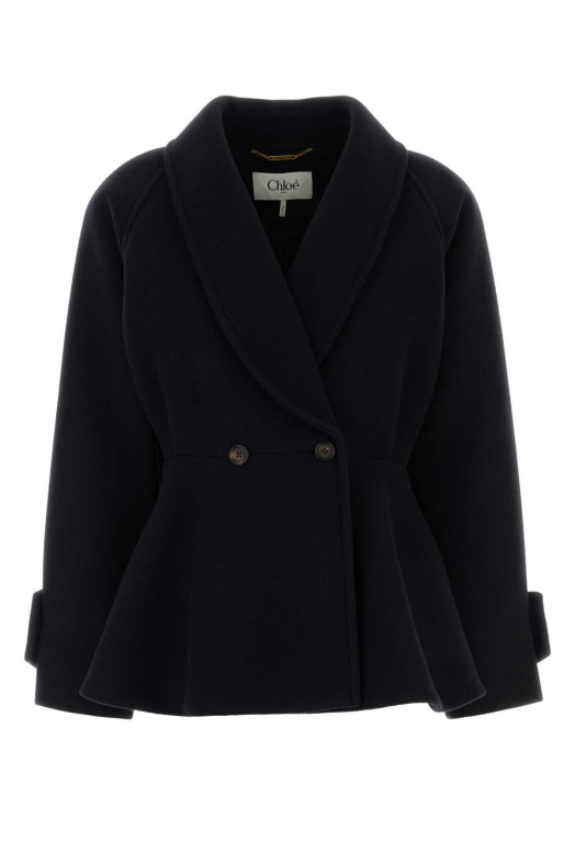 Black wool blend coat Blue CHLOE (CH26SMA60272)