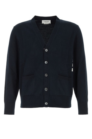 JERSEY STITCHRELAXED FIT VNECK CARDIGA Black THOM BROWNE (MKC581AY3043)