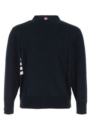 JERSEY STITCHRELAXED FIT VNECK CARDIGA Black THOM BROWNE (MKC581AY3043)