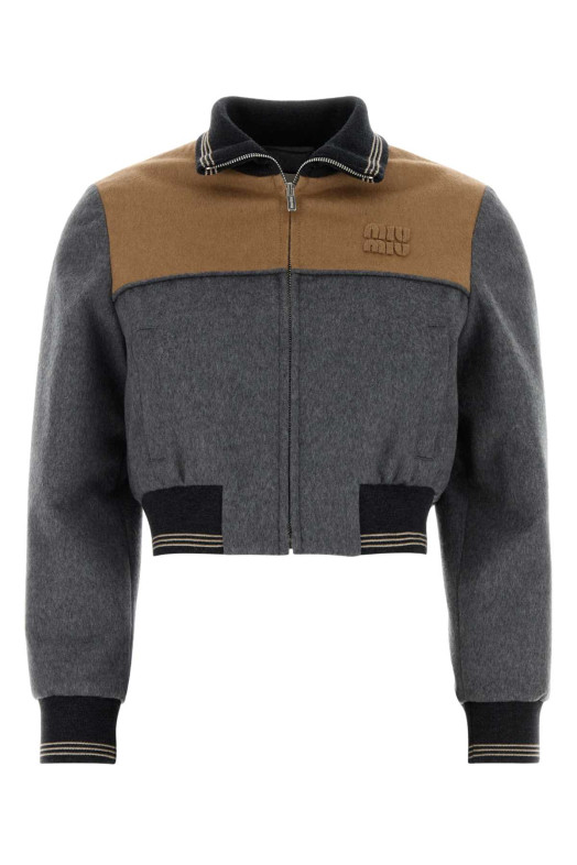 Двоколірна велюрова куртка MIU MIU (ML1413SOOO18ZM)