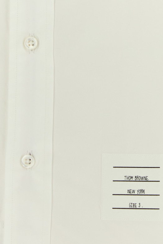 STRAIGHT FIT MINIROUND COLLAR S/SSHIRT White THOM BROWNE (MWS322A03113)