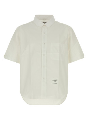 STRAIGHT FIT MINIROUND COLLAR S/SSHIRT White THOM BROWNE (MWS322A03113)