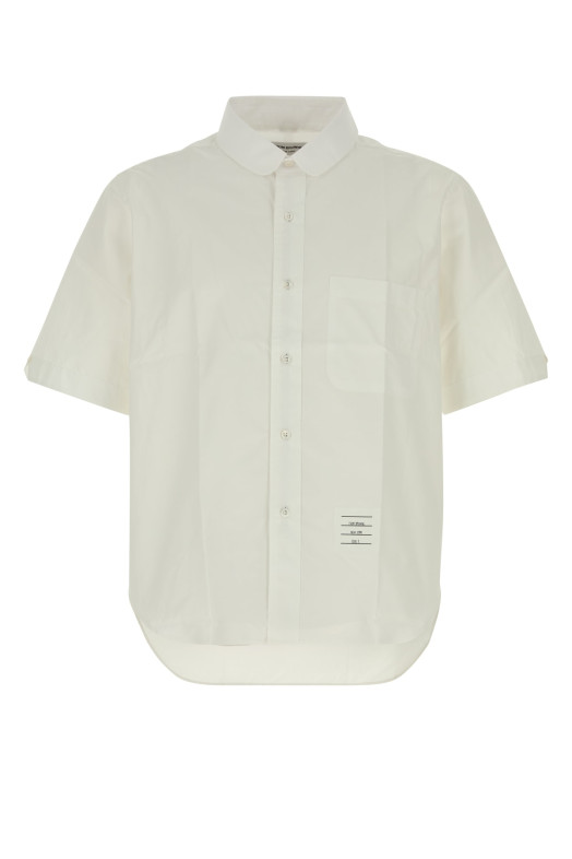 STRAIGHT FIT MINIROUND COLLAR S/SSHIRT White THOM BROWNE (MWS322A03113)