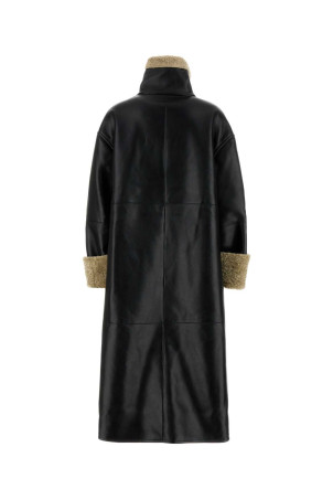 Black synthetic leather Liesel coat NANUSHKA (NW24FWOW38370)