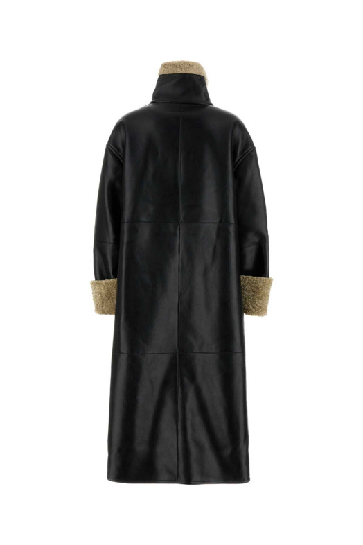 Black synthetic leather Liesel coat NANUSHKA (NW24FWOW38370)