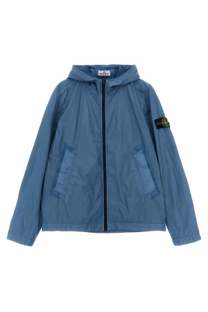 Crinkled effect nylon jacket Blue