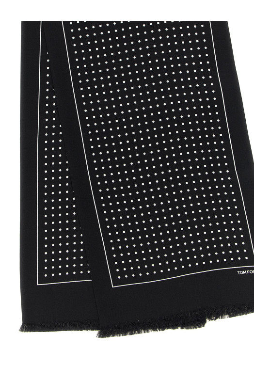 Шовковий шарф у горошок Чорний TOM FORD SSD027S0199NAA