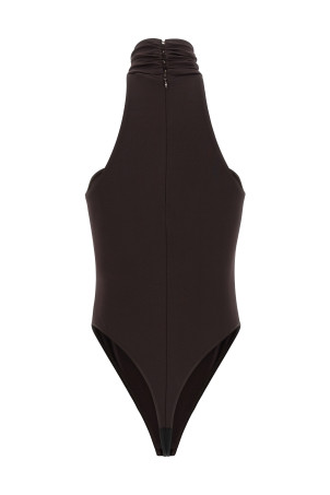 Боди с драгоценными деталями, коричневый ELISABETTA FRANCHI BO01761E2EV9