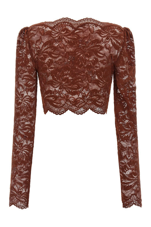 Lace crop top Brown