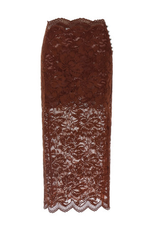 Кружевная юбка Коричневая PACO RABANNE 25HJJU598PA0170P237