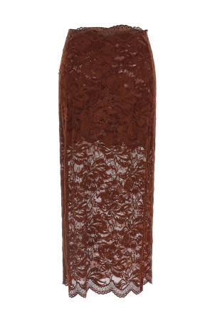 Кружевная юбка Коричневая PACO RABANNE 25HJJU598PA0170P237