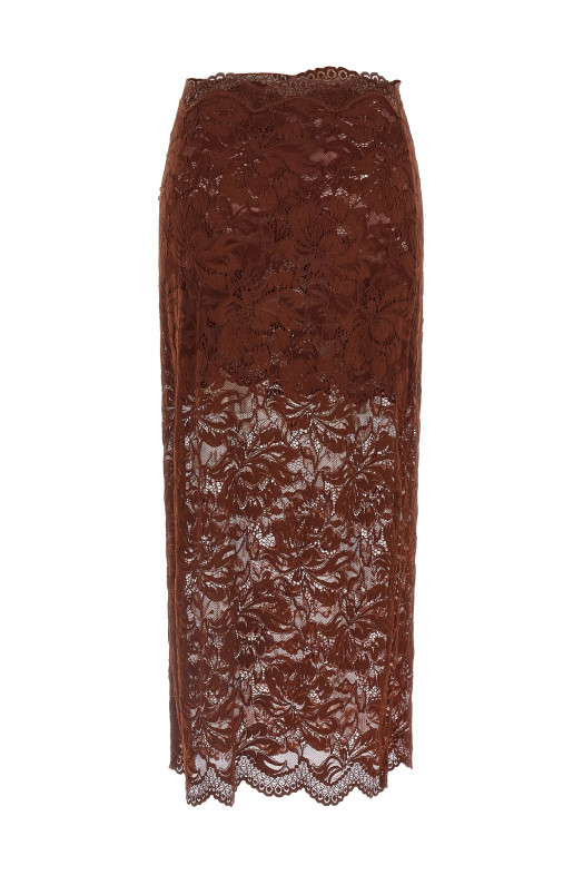 Кружевная юбка Коричневая PACO RABANNE 25HJJU598PA0170P237