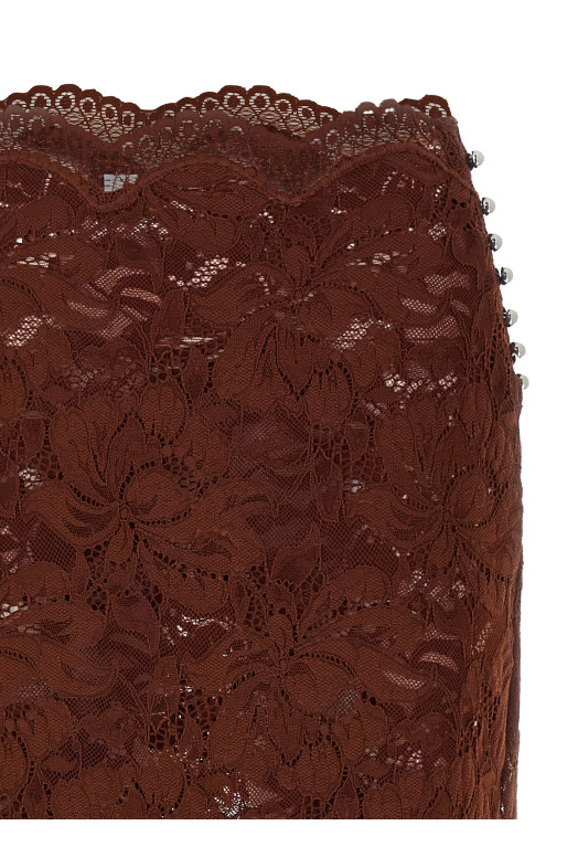 Кружевная юбка Коричневая PACO RABANNE 25HJJU598PA0170P237
