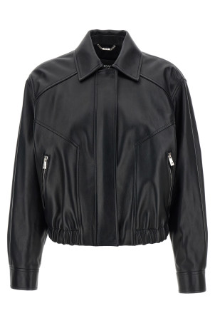 Leather blouson Black