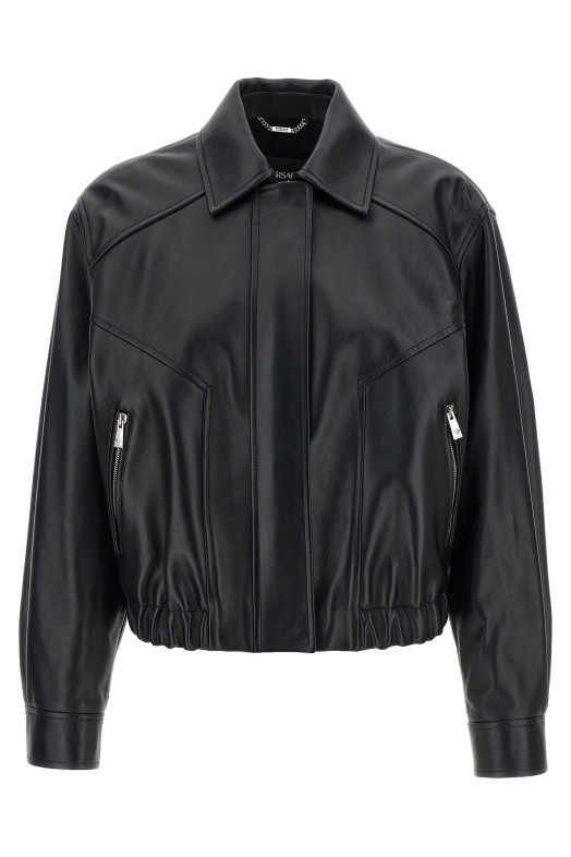 Leather blouson Black