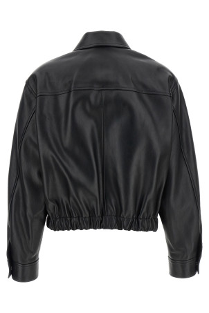 Leather blouson Black