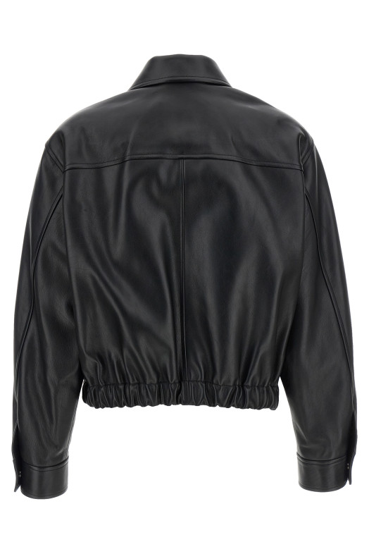 Leather blouson Black