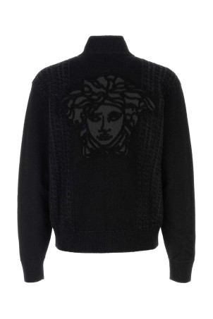 Black jacquard cardigan VERSACE (10205941A14677)