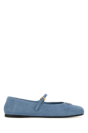 Light blue suede ballerinas PRADA (1F793NF005008)