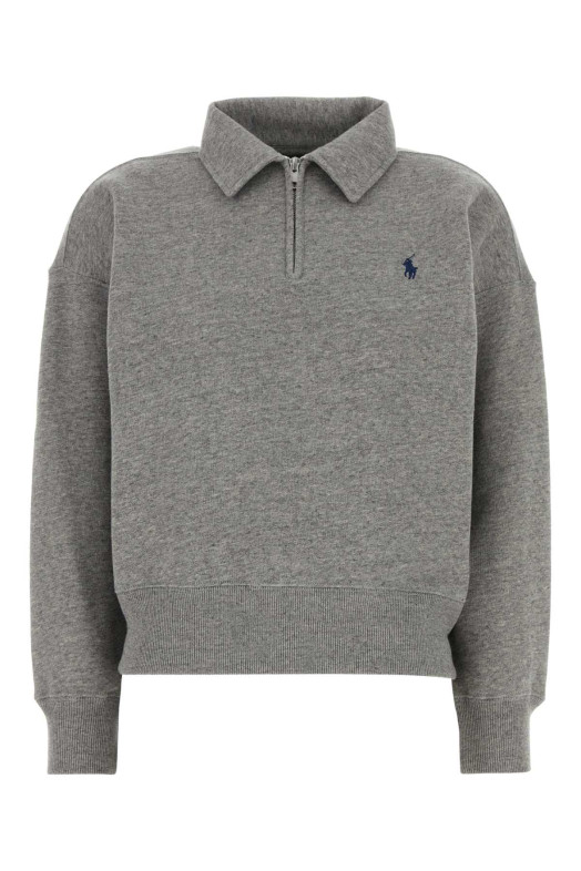 Сіра сорочка-поло з бавовняної суміші POLO RALPH LAUREN (211B18685)