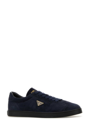 Dark blue suede sneakers Blue PRADA (2EE394FG000E1D)
