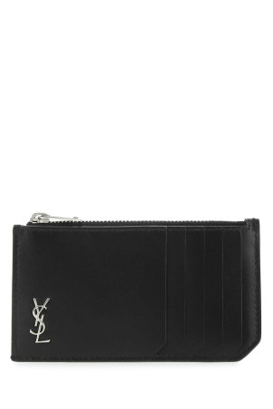 Black leather card holder Black SAINT LAURENT (6298991JB0E)