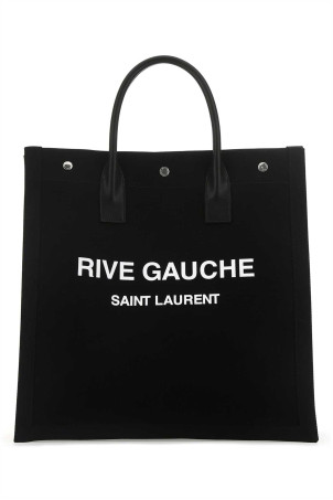 Черная холщовая сумка для покупок Rive Gauche SAINT LAURENT (63253996N9E)