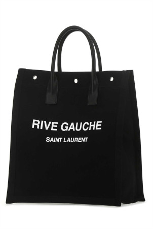 Черная холщовая сумка для покупок Rive Gauche SAINT LAURENT (63253996N9E)