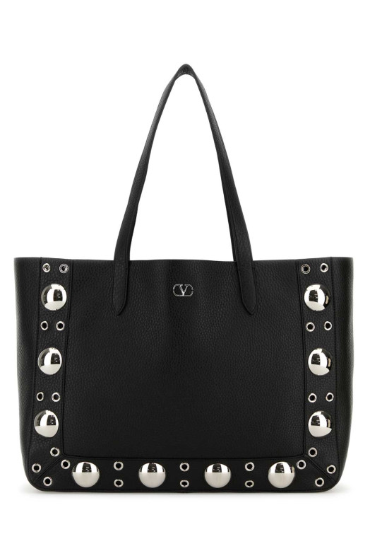 Black leather VLogo Signature shopping bag Black VALENTINO GARAVANI (6W0B0R79MJL)