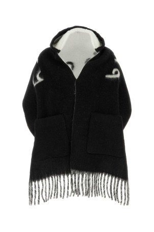 Чорний шарф з вовни альпаки Чорний BURBERRY (8121285)