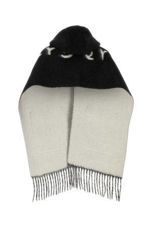 Чорний шарф з вовни альпаки Чорний BURBERRY (8121285)