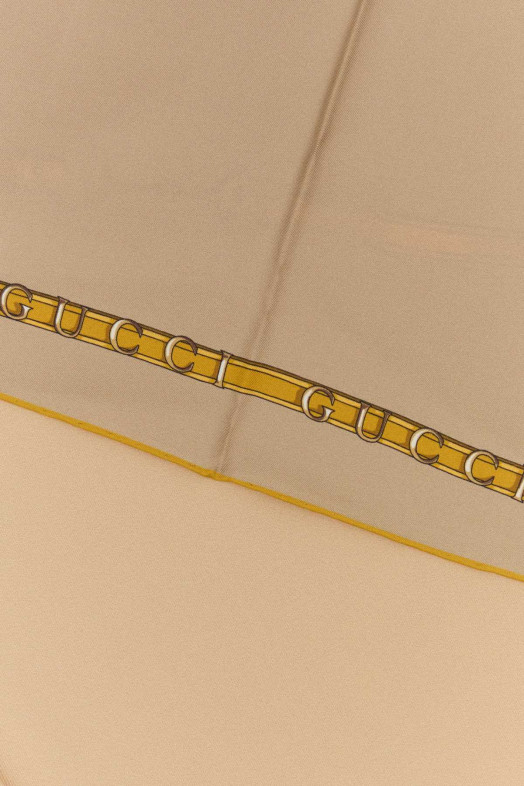 Бежевий твіловий шарф GUCCI (8496883G001)