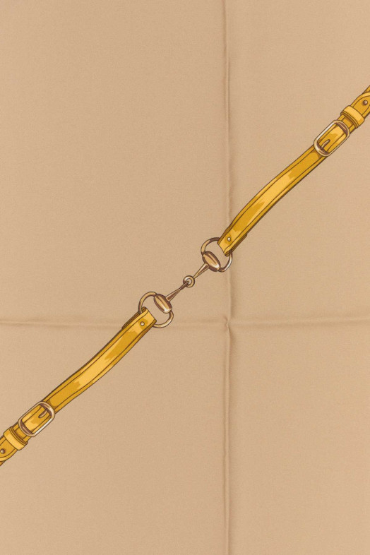 Бежевий твіловий шарф GUCCI (8496883G001)