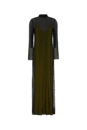 Black georgette long dress Black GUCCI (852965ZHS04)