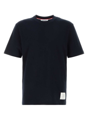 Midnight blue piquet t-shirt Black THOM BROWNE (MJS123A00050)