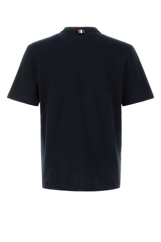 Midnight blue piquet t-shirt Black THOM BROWNE (MJS123A00050)