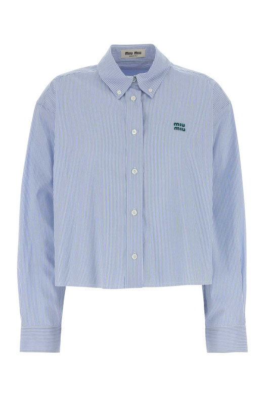 Вишита сорочка з попліну MIU MIU (MK1659SOOO19EA)