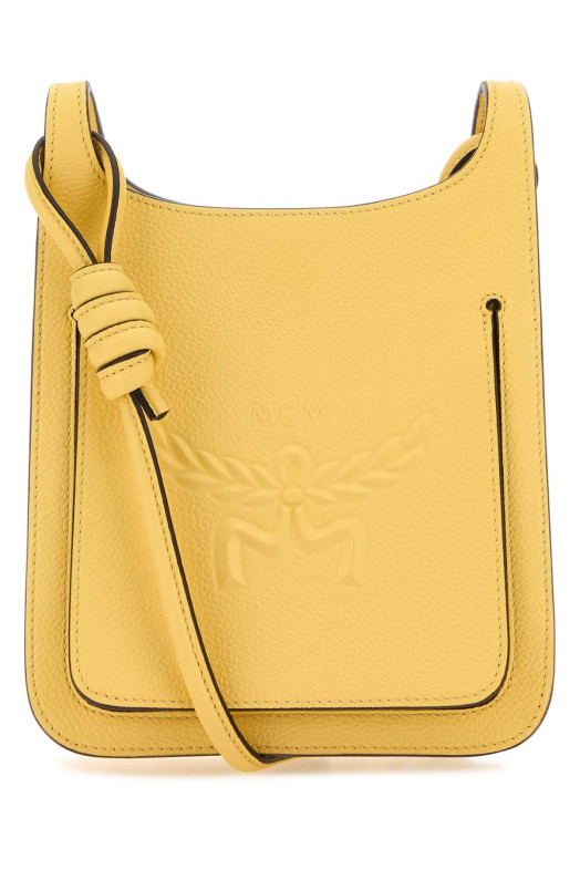 Yellow leather Mini Himmel Hobo crossbody bag MCM (MWHESAC01)