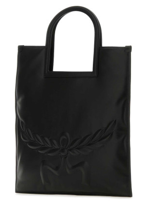 Black nappa leather Aren shopping bag Black and white MCM (MWTESTA03)