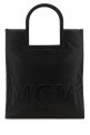 Black nappa leather Aren shopping bag Black and white MCM (MWTESTA03)