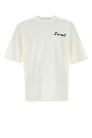 White cotton t-shirt White DSQUARED (S74GD1525D20106)