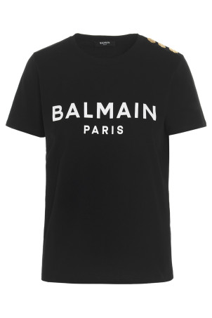 Logo print T-shirt Black-grey