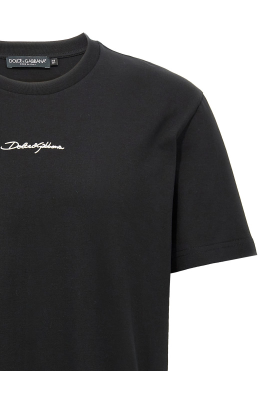 Футболка з вишитим логотипом Чорна DOLCE & GABBANA G8RN8ZG7NUBN0000
