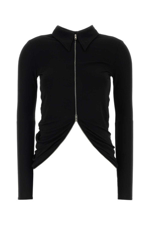 Черная рубашка из эластичной вискозы ALEXANDER WANG (1CC1261215)