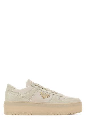 Sand fabric and suede Downtown Bold sneakers PRADA (1E792MFBC50ZJM)