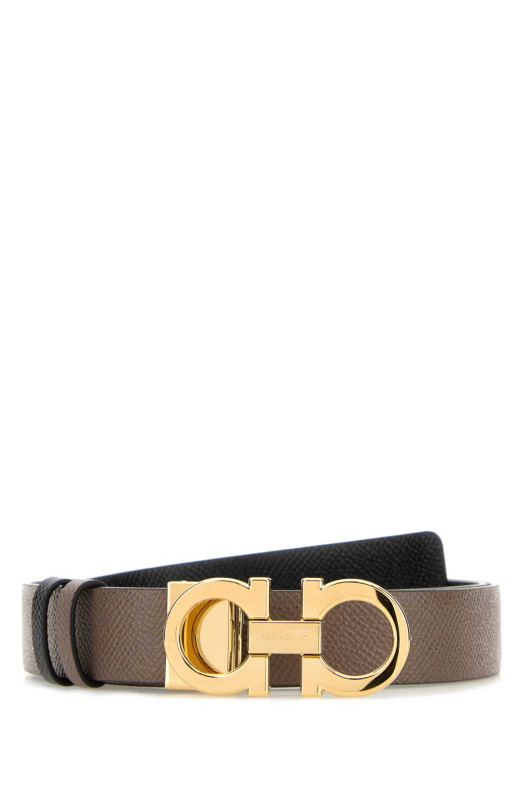 Mud leather reversible belt SALVATORE FERRAGAMO (23A565715198)